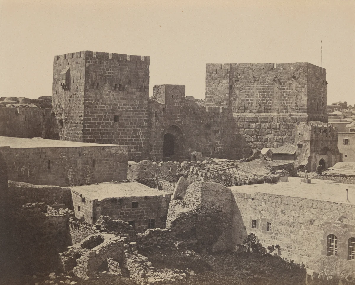 Tower of David, Jerusalem by James Robertson; Felice Beato; Antonio Beato, photograph, 1857