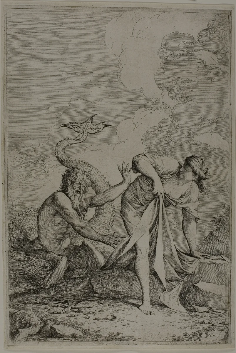 Glaucus and Scylla by Salvator Rosa, print, 1656-1666