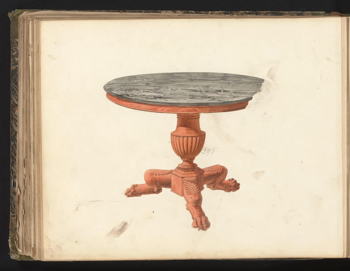 Ontwerp voor een tafel by anonymous, drawing, 1825-1839