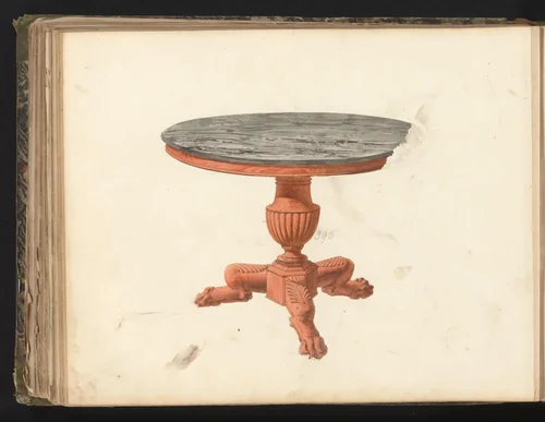 Ontwerp voor een tafel by anonymous, drawing, 1825-1839