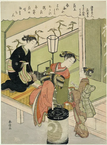 Tree Peony: Chozan of Chojiya (Chojiya uchi Chozan, Kao), from the series "Parodies of Floating-world Beauties as Flowers (Ukiyo bijin hana mitate)" by Suzuki Harunobu (鈴木春信), print, 1764-1774