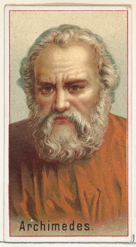 Archimedes, printer's sample for the World's Inventors souvenir album (A25) for Allen & Ginter Cigarettes by Allen & Ginter, print, 1888
