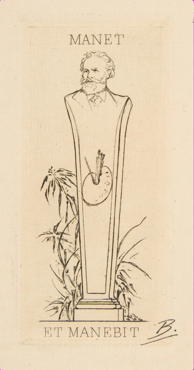 Ex-libris of Manet by Félix Bracquemond, print, 1875
