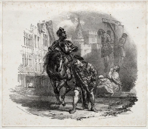 The Escape from Argyle Castle by Richard Parkes Bonington, print, 1826