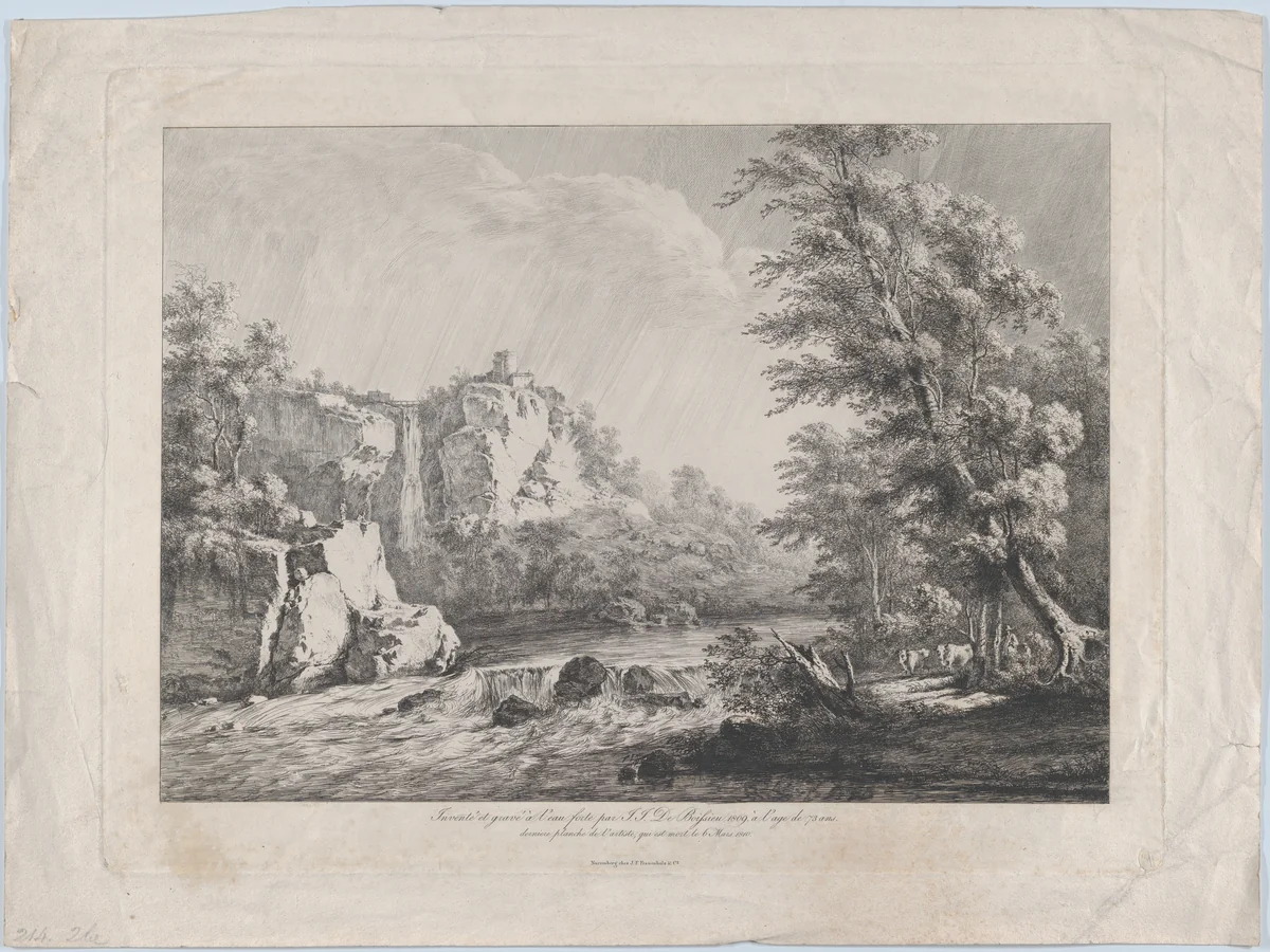 Birch Tree Uprooted by a Storm by Jean Jacques de Boissieu, print, 1809