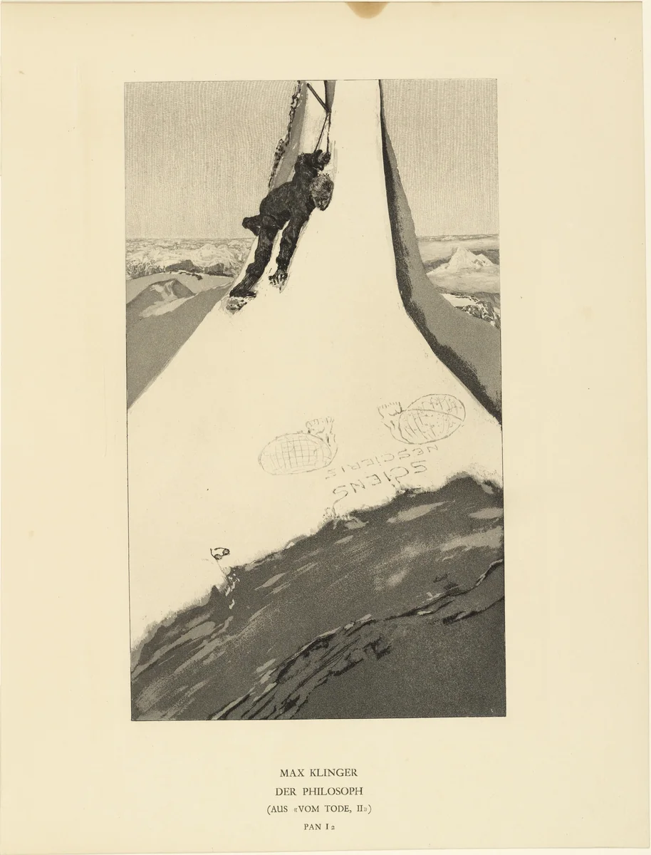 The Philosopher (Der Philosoph) (plate, preceding p. 97) from the periodical Pan, vol. 1, no. 2 (Jul-Aug 1895) by Max Klinger, print, 1895