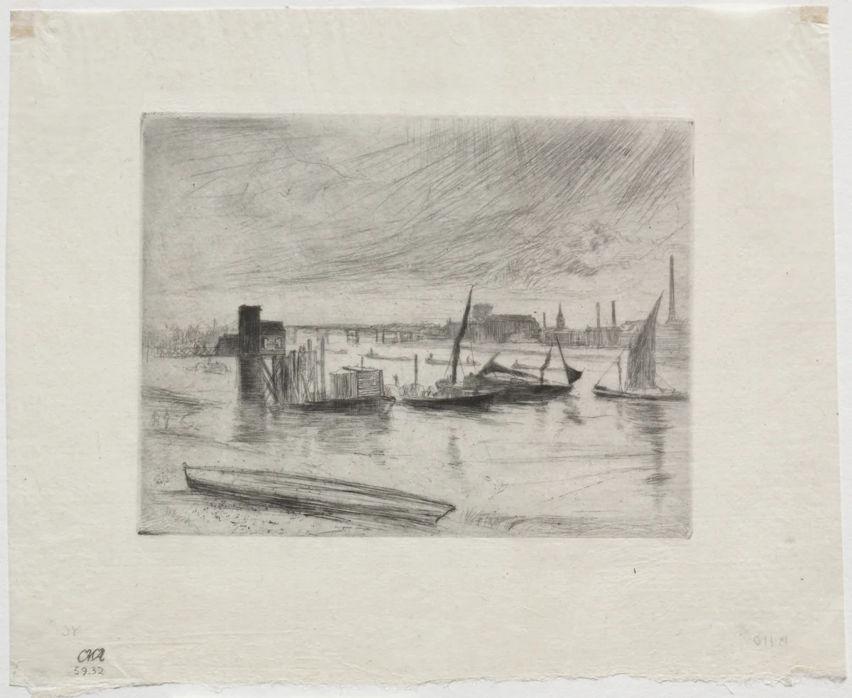 Early Morning, Battersea by James McNeill Whistler, print, 1863