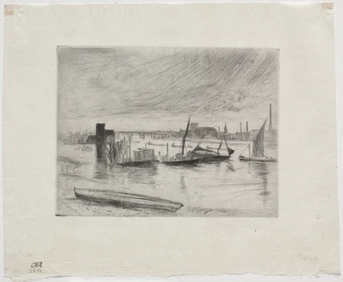 Early Morning, Battersea by James McNeill Whistler, print, 1863