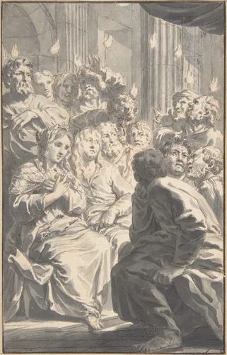 The Pentecost by Gerard de Lairesse, drawing, 1650-1711