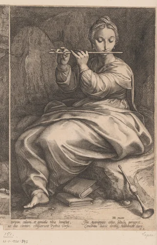 Euterpe by Charles David, print, 1605-1638