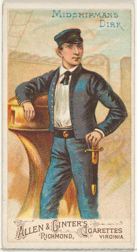 Midshipman's Dirk, from the Arms of All Nations series (N3) for Allen & Ginter Cigarettes Brands by Allen & Ginter, print, 1887