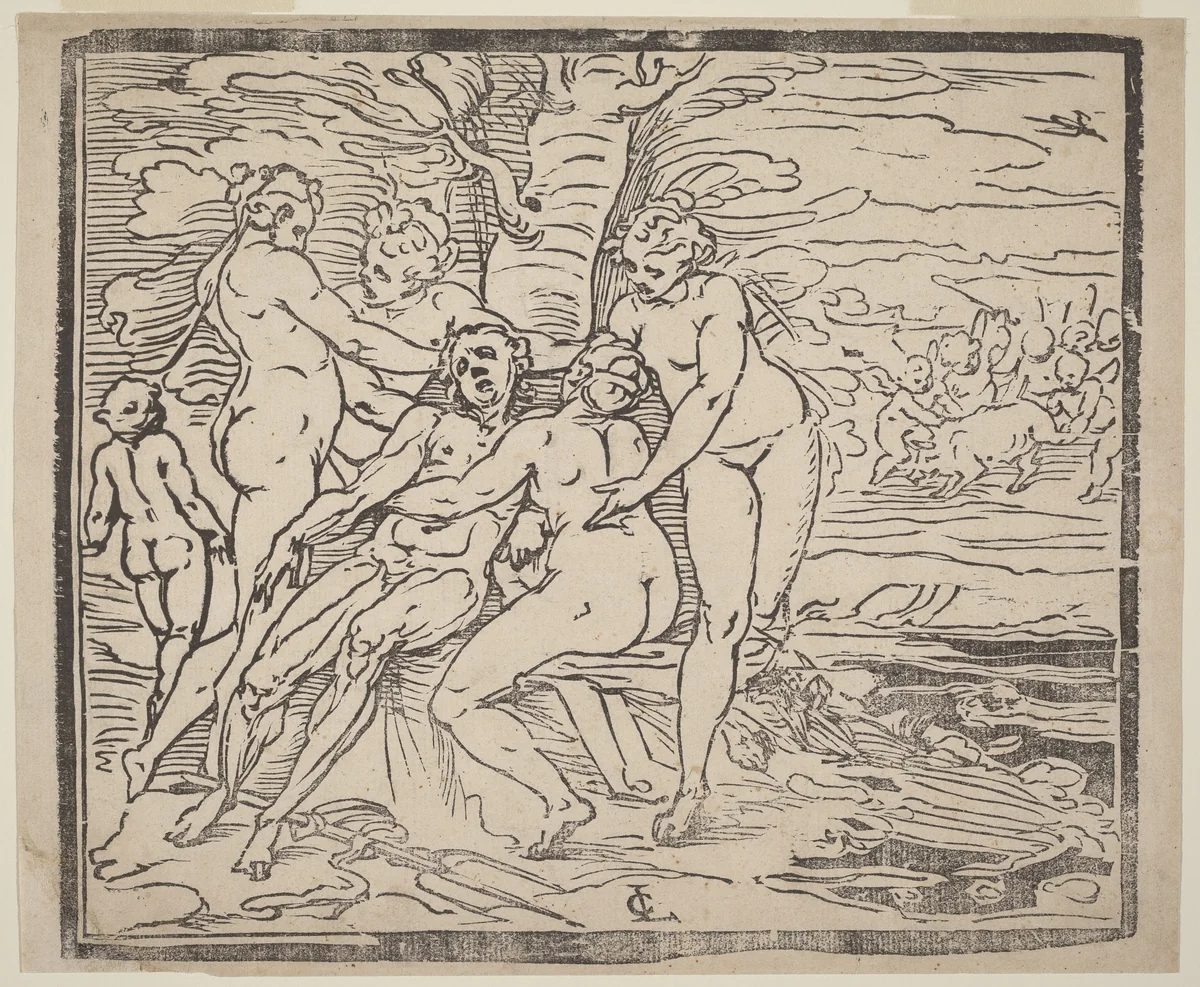 Death of Adonis by Luca Cambiaso, print, 1557-1567