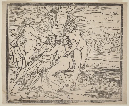 Death of Adonis by Luca Cambiaso, print, 1557-1567