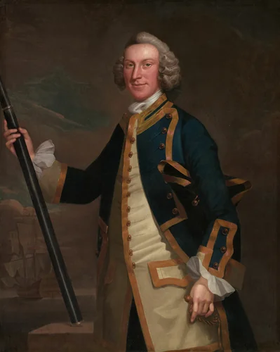 Portrait of a Naval Officer by John Wollaston, painting, 1749-1758