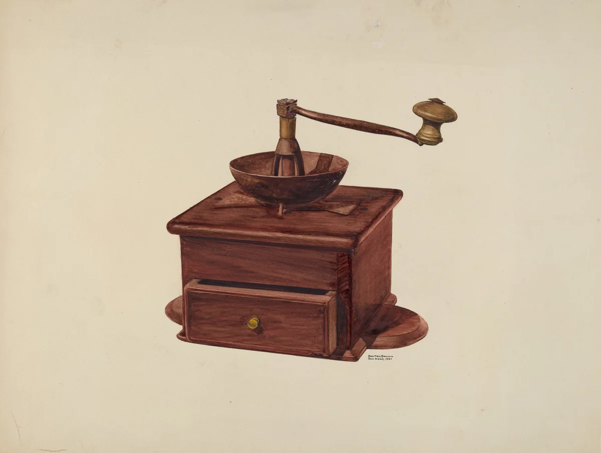 Coffee Grinder by Dayton Brown, index of american design, 1937