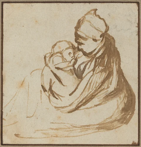 Mother and Child by Rembrandt van Rijn, drawing, 1606-1669