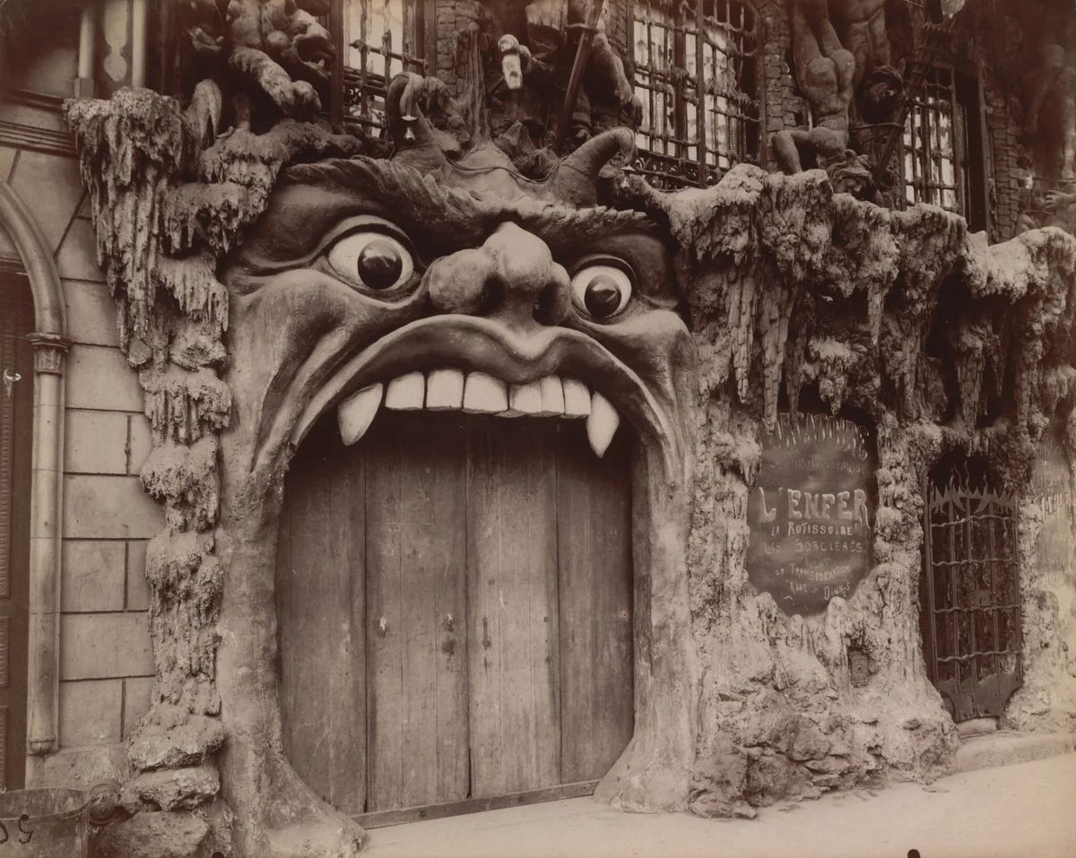 Cabaret de L'Enfer, boulevard de Clichy 53 by Eugène Atget, photograph, 1910