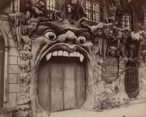Cabaret de L'Enfer, boulevard de Clichy 53 by Eugène Atget, photograph, 1910
