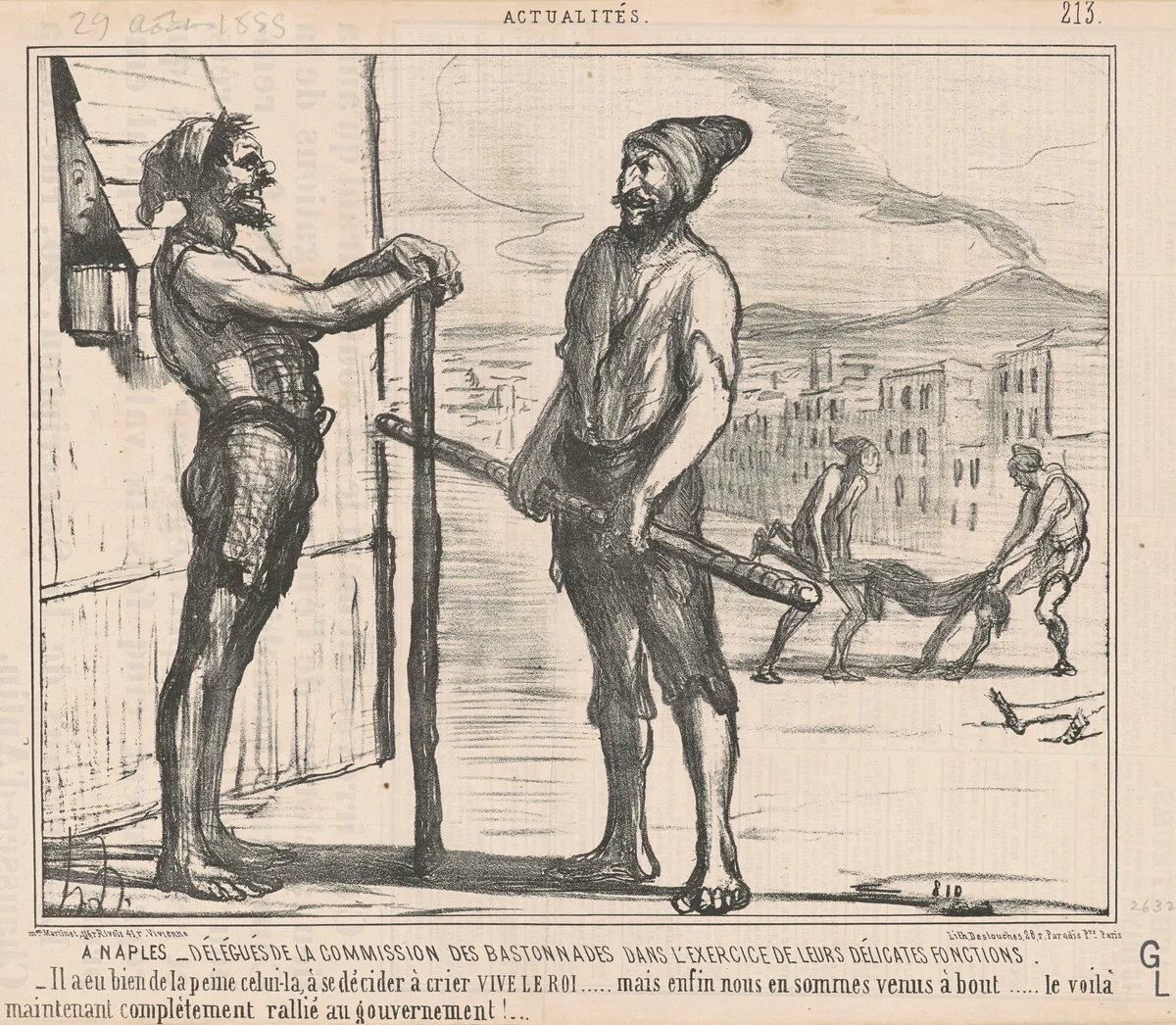 A Naples: Délégués de la commission ... by Honoré Daumier, print, 1855