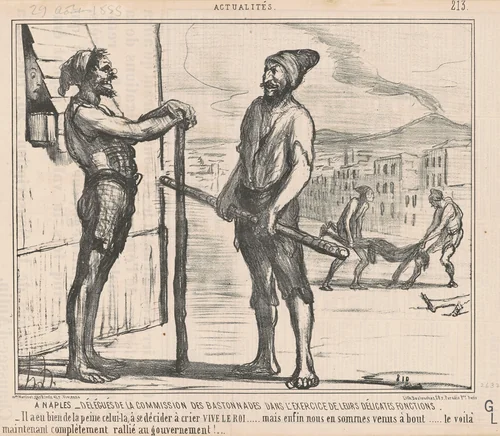 A Naples: Délégués de la commission ... by Honoré Daumier, print, 1855