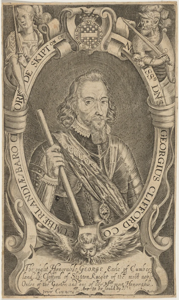 George Clifford, Earl of Cumberland by Robert Vaughan, print, 1598-1682