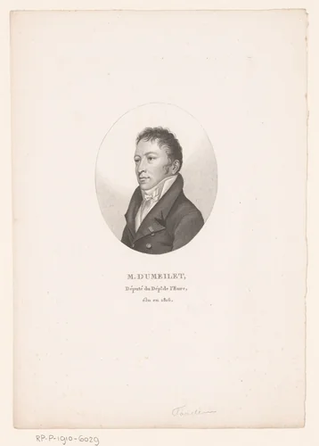 Portret van Alexandre Dumeilet by Ambroise Tardieu, print, 1820-1821