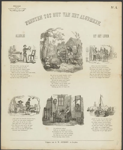 Kinderen, soldaten en vrouwen by anonymous, print, 1851-1929