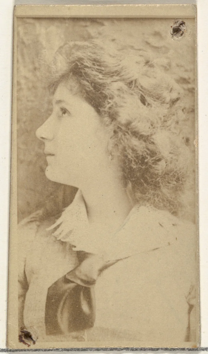 [Actress in profile with long hair], from the Actors and Actresses series (N145-8) issued by Duke Sons & Co. to promote Duke Cigarettes by W. Duke, Sons & Co., photograph, 1890-1895