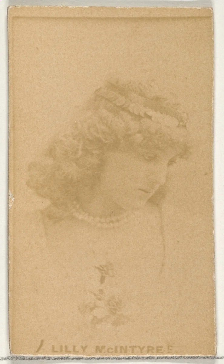 Lilly McIntyre, from the Actors and Actresses series (N45, Type 1) for Virginia Brights Cigarettes by Allen & Ginter, photograph, 1885-1891