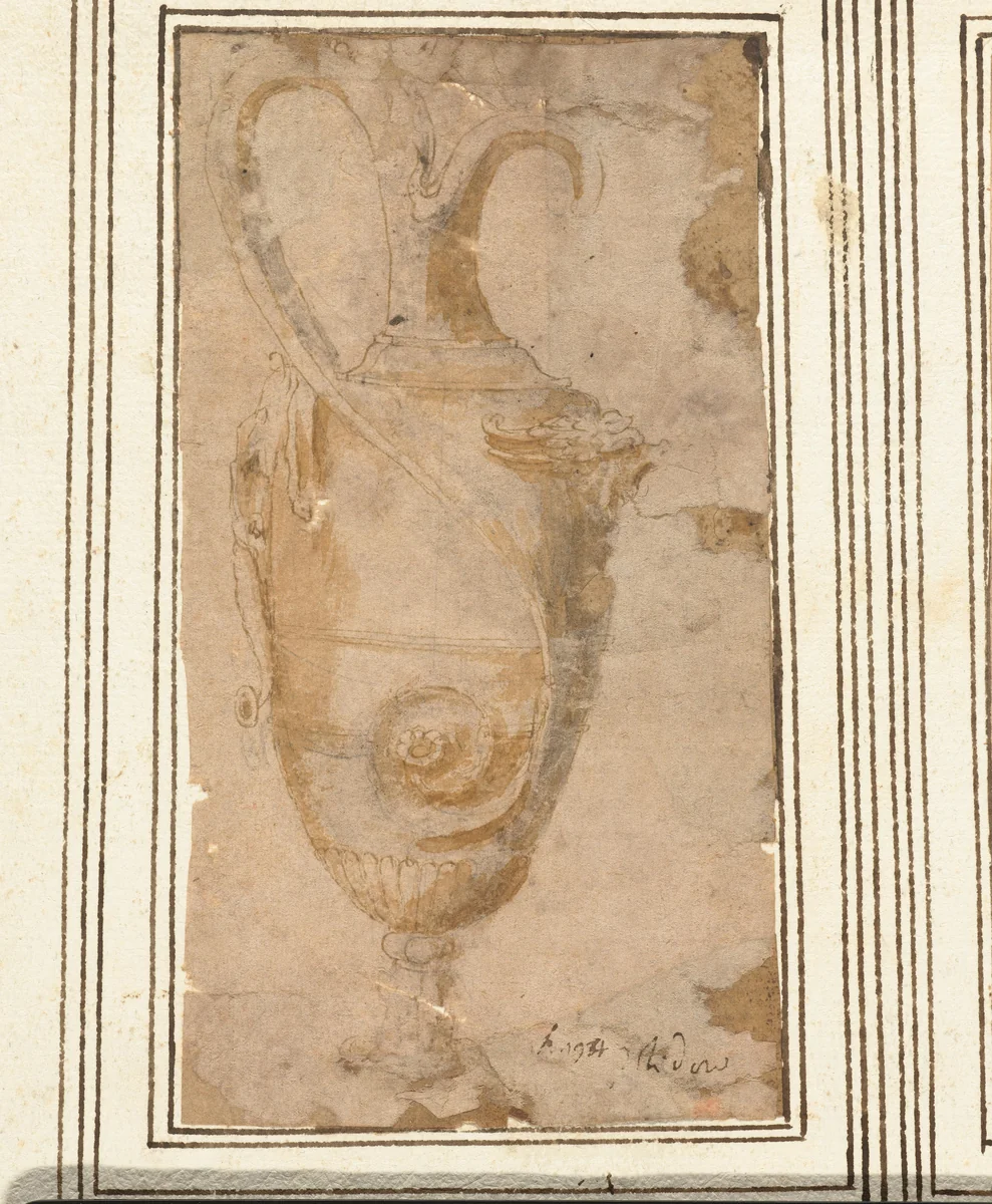 Siervaas met hengsel by anonymous, drawing, 1510-1600