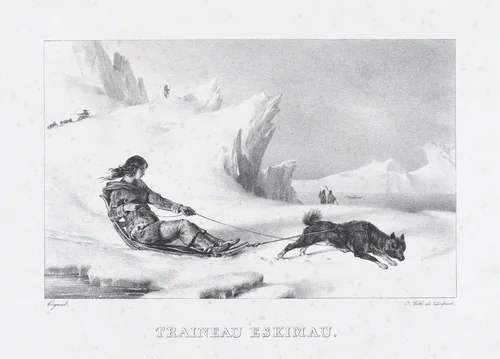Eskimo Sled by Léon Cogniet, print, 1828