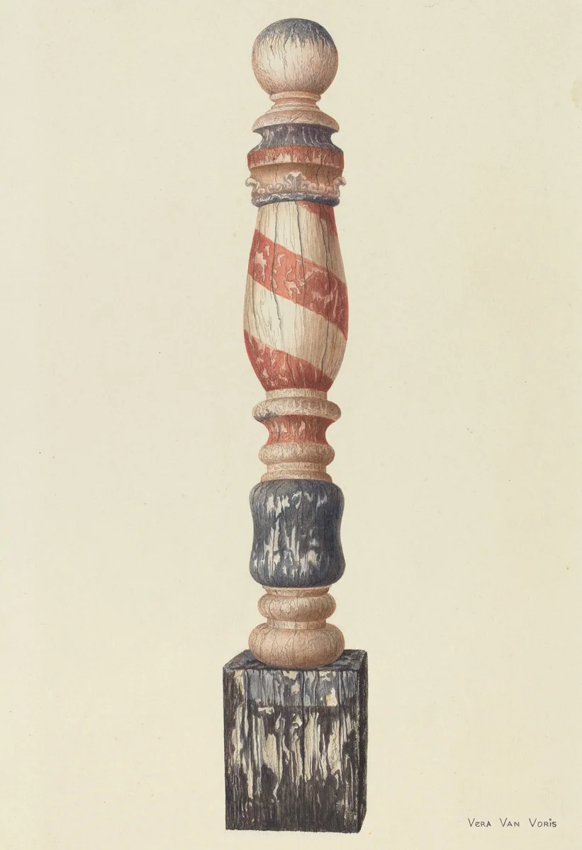 Barber Pole by Vera Van Voris, index of american design, 1939
