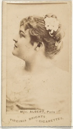 Mlle. Albert, Paris, from the Actors and Actresses series (N45, Type 1) for Virginia Brights Cigarettes by Allen & Ginter, photograph, 1885-1891