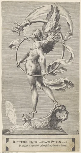 Faam, de trompet blazend by Unknown, print, 1563-1615
