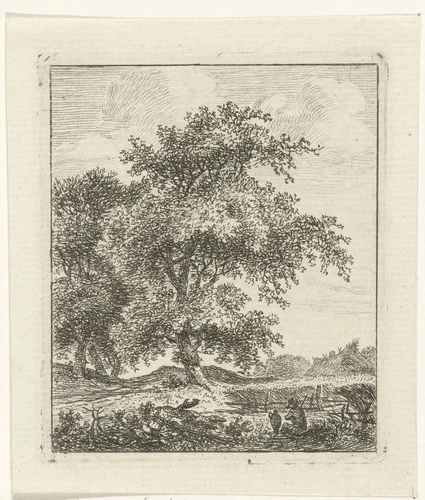 Landschap met man met kruik by Hermanus Fock, print, 1781-1822