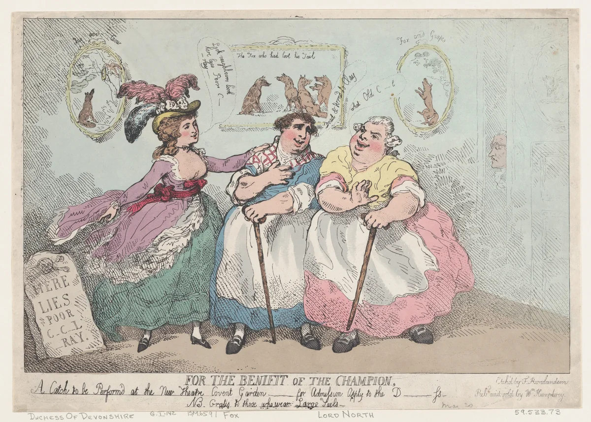 For The Benefit of The Champion by Thomas Rowlandson, print, 1784