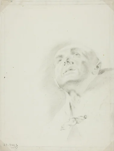 Head of a Priest by Giovanni Battista Piazzetta, drawing, 1760-1799