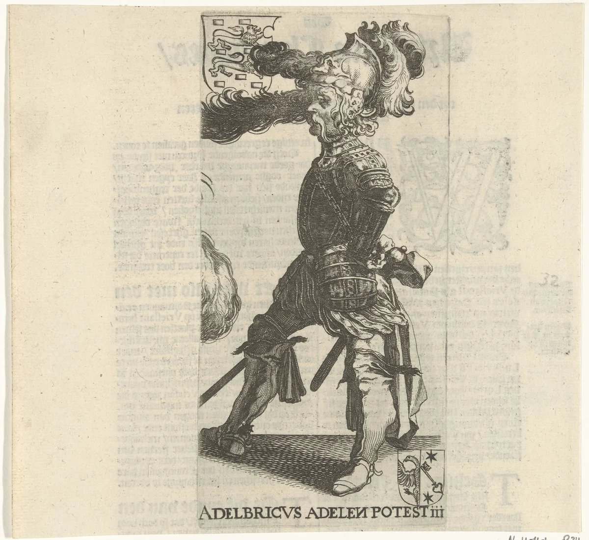 Adelbricus van Adelen by Simon Frisius, print, 1622