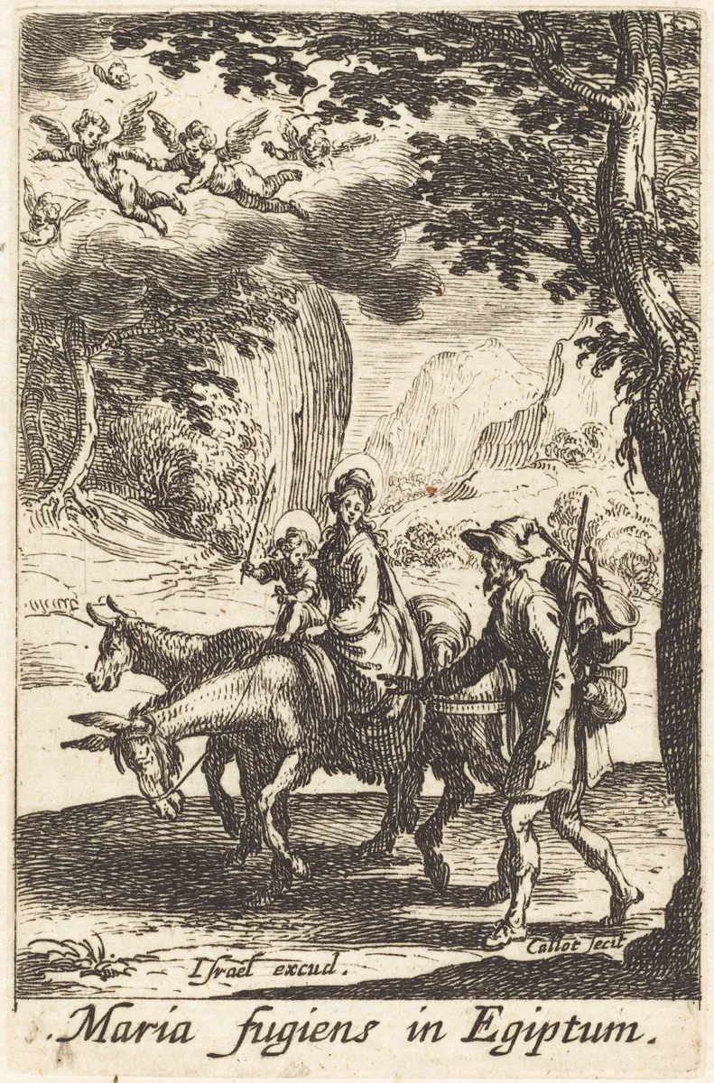 The Flight into Egypt by Jacques Callot, print, 1628-1638