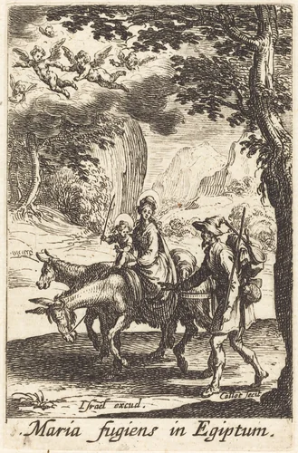 The Flight into Egypt by Jacques Callot, print, 1628-1638