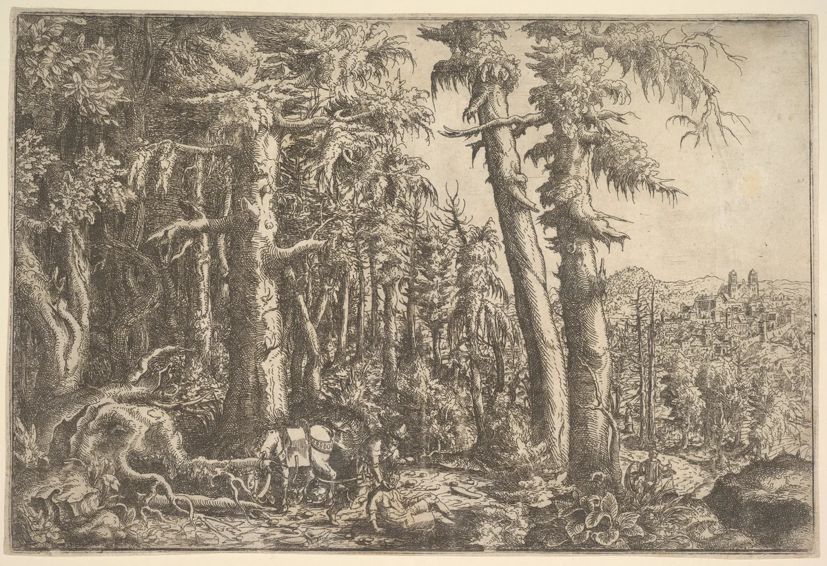 The Good Samaritan by Hanns Lautensack, print, 1530-1566