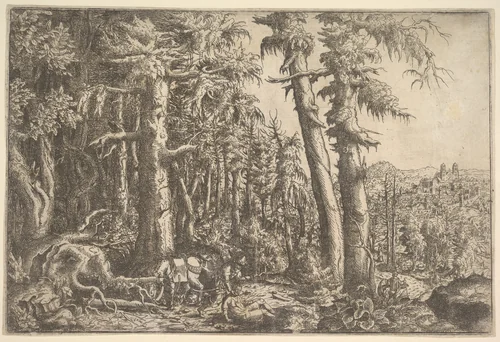 The Good Samaritan by Hanns Lautensack, print, 1530-1566