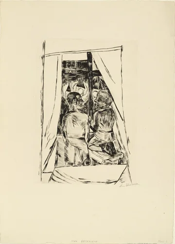 Children at a Window (Kinder am Fenster) by Max Beckmann, print, 1922