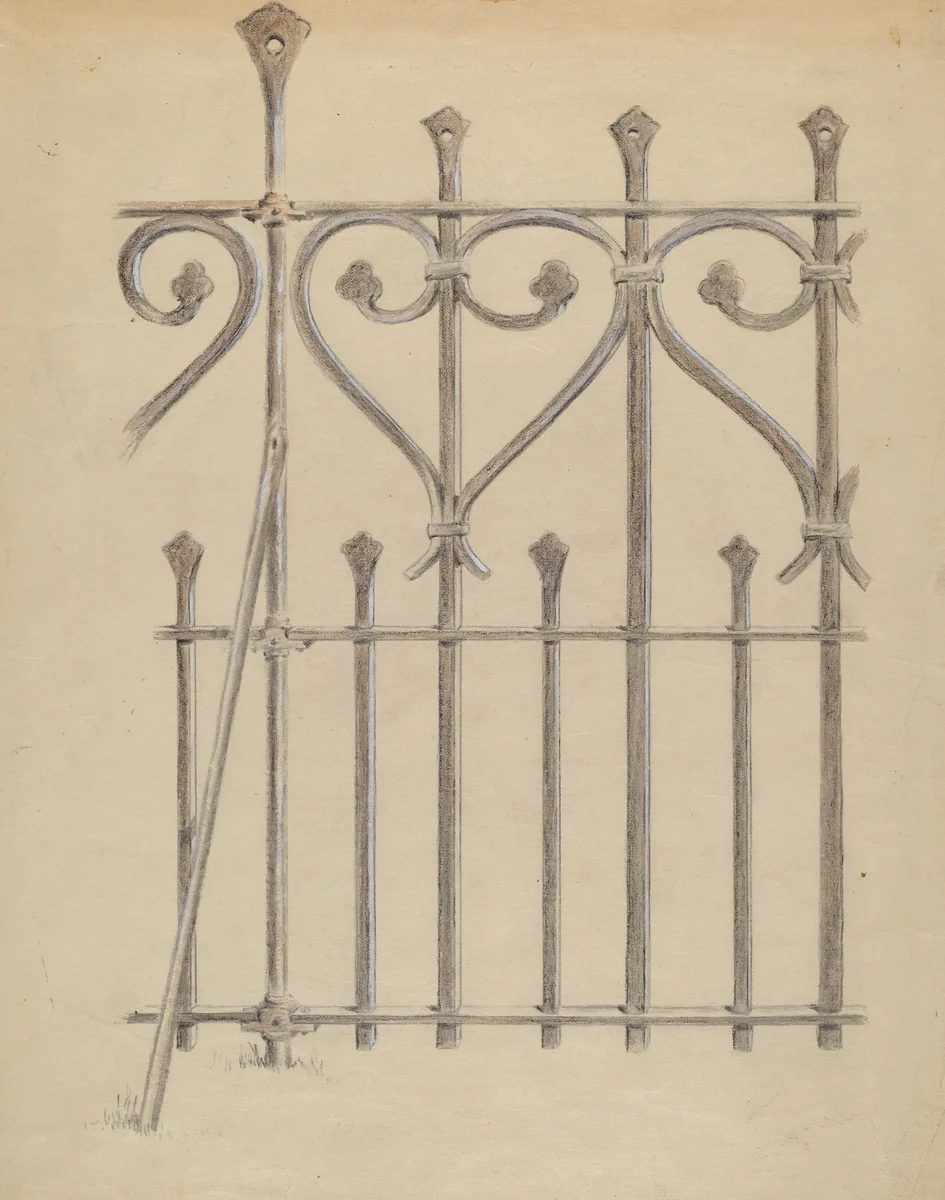 Wrought Iron Fence by Francis Law Durand, index of american design, 1936