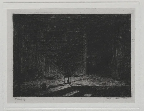 The Boat Trip: Interior of an Inn (The Corridor of an Inn) by Charles-François Daubigny, other, 1861