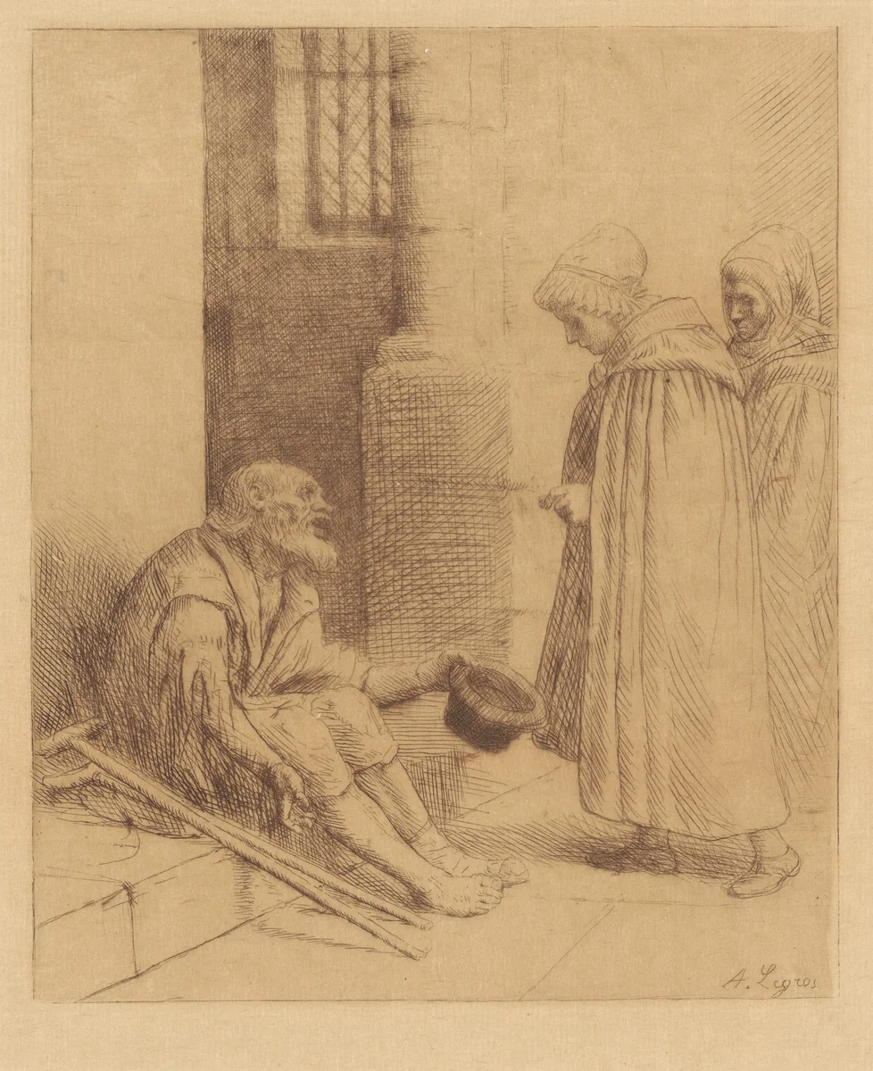 Charity (La Charité) by Alphonse Legros, print, 1876-1886