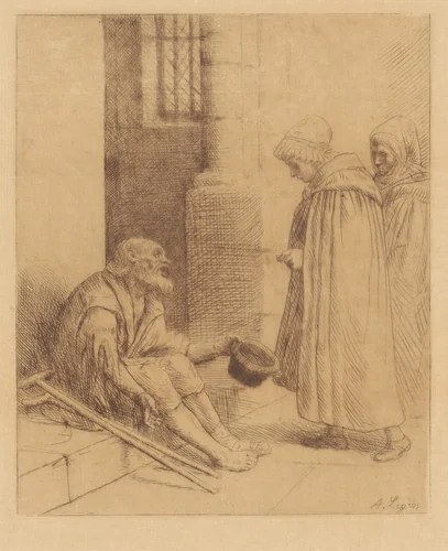 Charity (La Charité) by Alphonse Legros, print, 1876-1886
