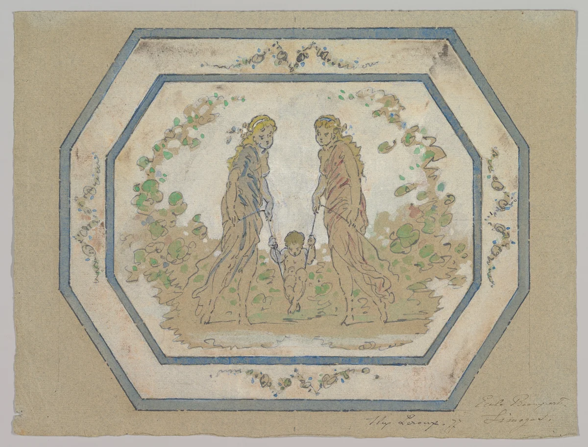 Design for a Porcelain Platter by Leroux, drawing, 1777