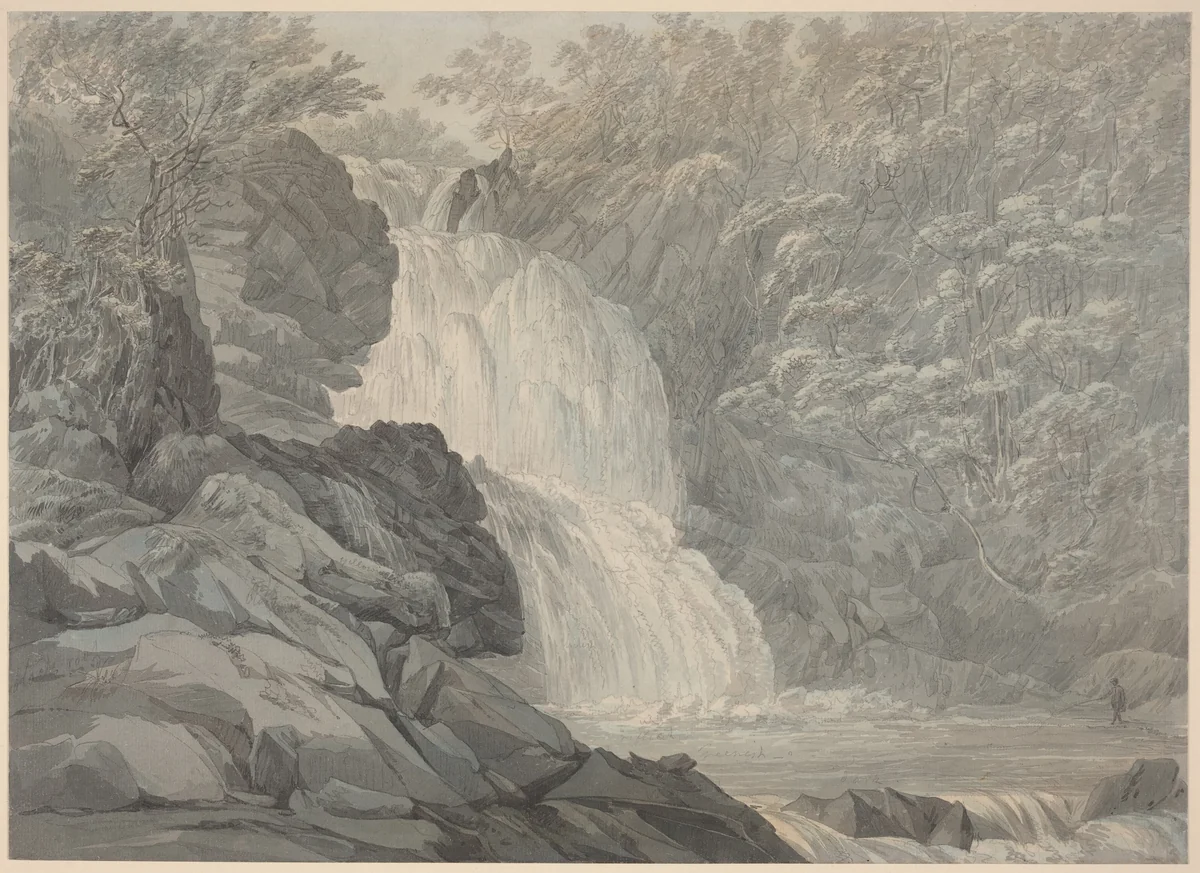 Mawddach Falls near Dolgelly by John Webber, drawing, 1790