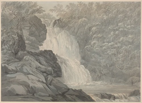 Mawddach Falls near Dolgelly by John Webber, drawing, 1790